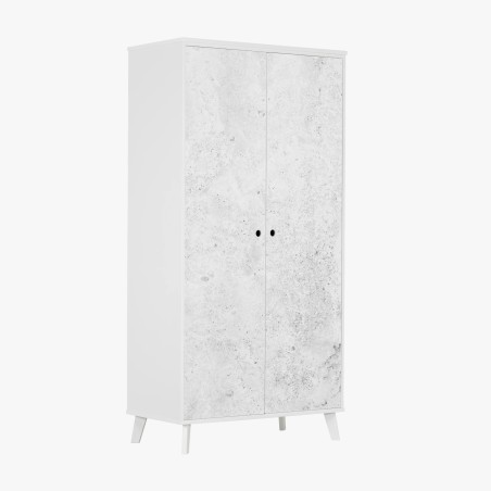 Adesivo per armadio effetto cemento grigio minimalista • Wallissimo®