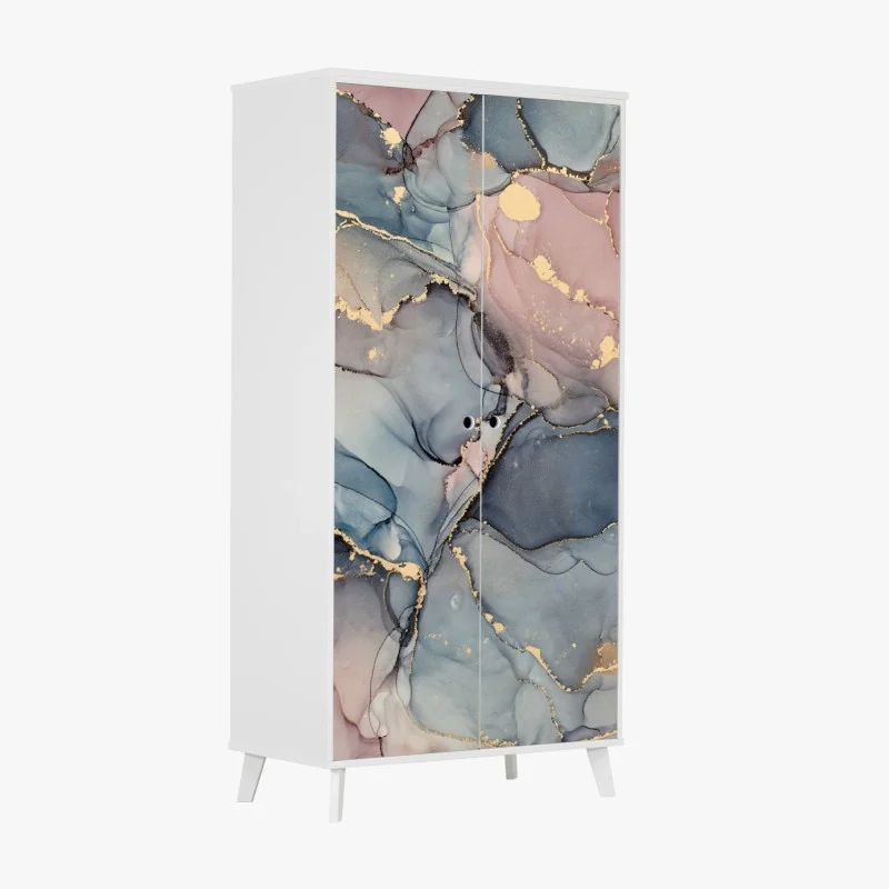 Adesivo per armadio correnti di inchiostro e oro