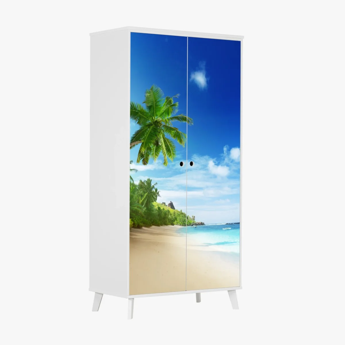 Adesivo per armadio tramonto tropicale a Mahe, Seychelles • Wallissimo® Adesivo per armadio tramonto tropicale a Mahe, Seychelles • Wallissimo®