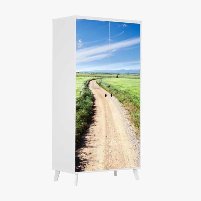 Adesivo per armadio sentiero tra i campi verdi