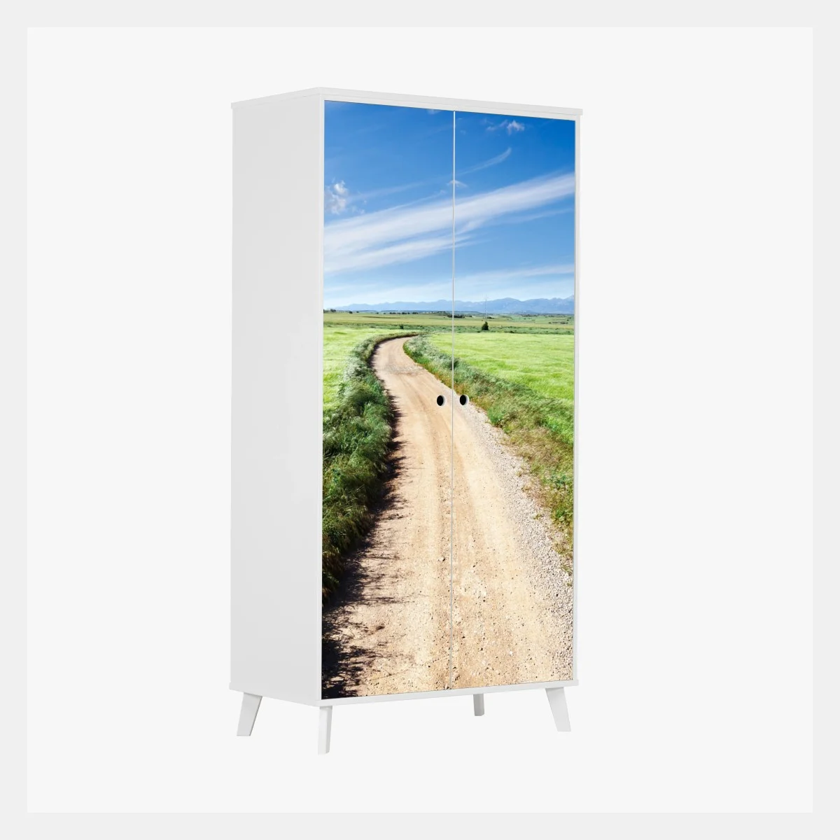 Adesivo per armadio sentiero tra i campi verdi • Wallissimo® Adesivo per armadio sentiero tra i campi verdi • Wallissimo®