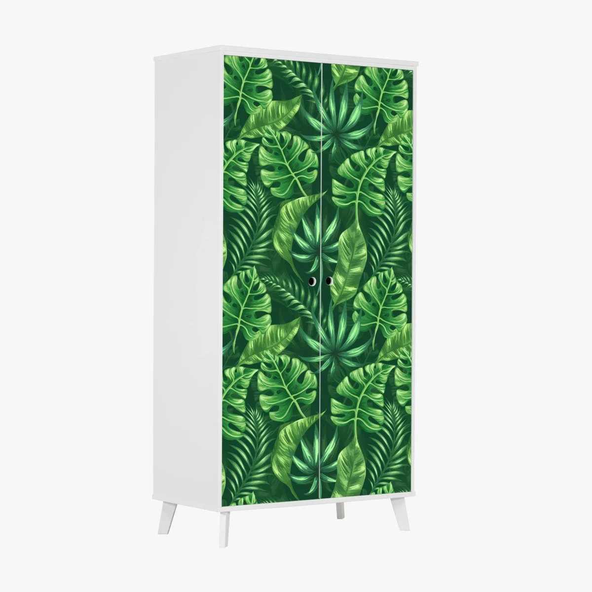 Adesivo per armadio pattern botanico tropicale verde • Wallissimo® Adesivo per armadio pattern botanico tropicale verde • Wallissimo®