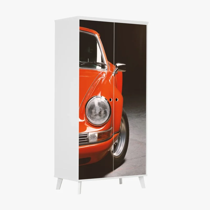 Adesivo per armadio emozione vintage: sportiva rossa anni '70