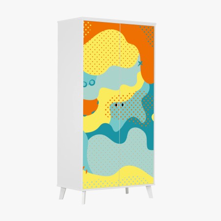 Adesivo per armadio composizione astratta pop art colorata • Wallissimo®