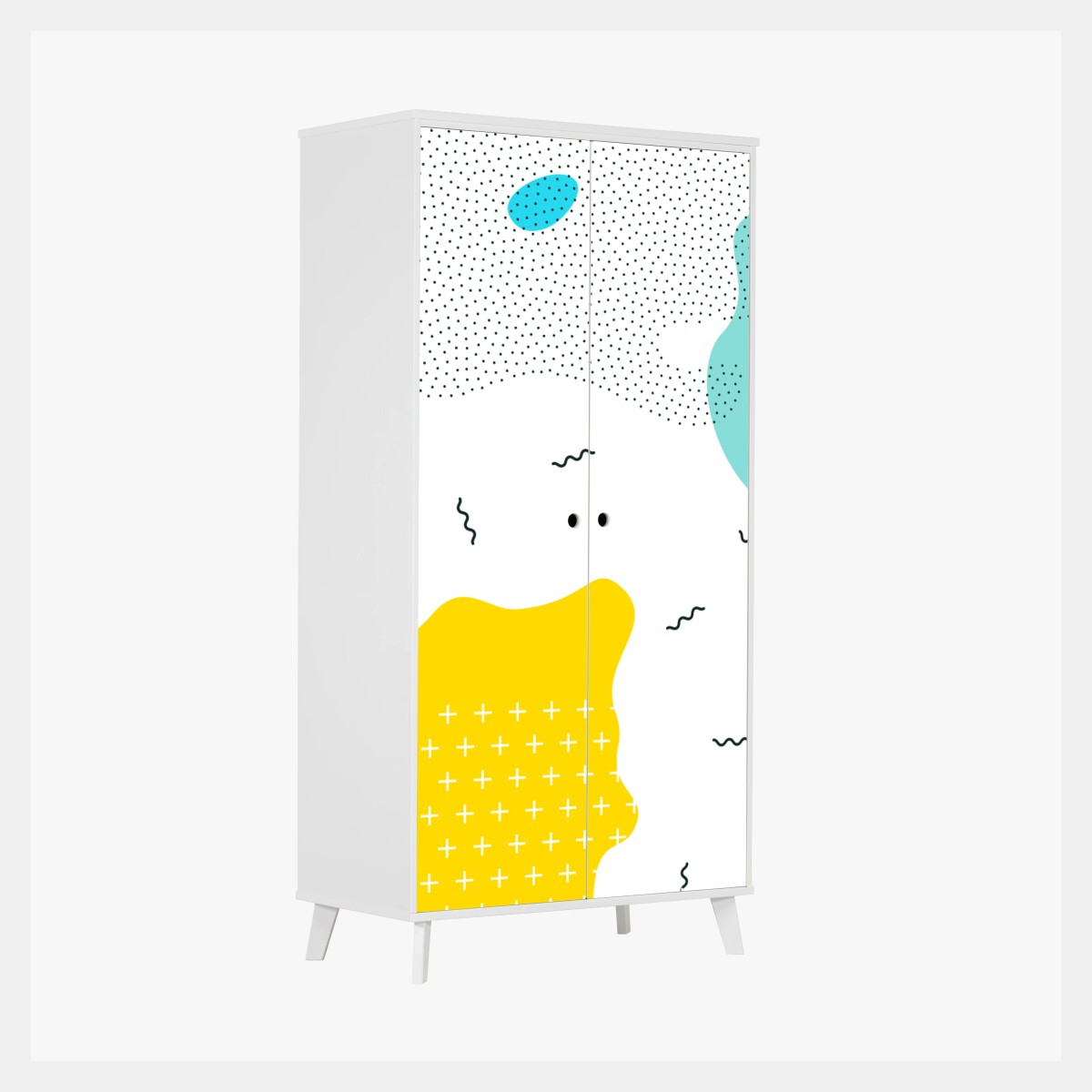Adesivo per armadio design astratto colorato in stile memphis • Wallissimo®