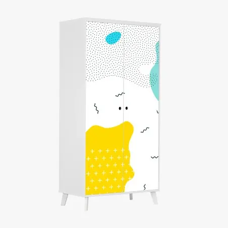 Adesivo per armadio design astratto colorato in stile memphis • Wallissimo®