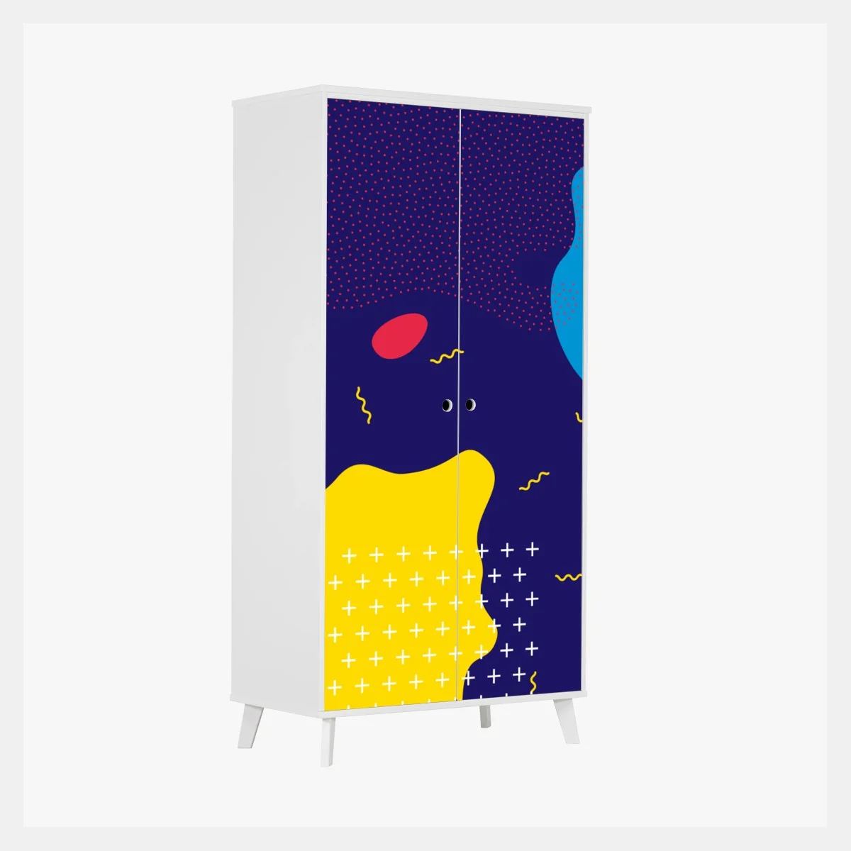 Adesivo per armadio motivo astratto pop dai colori vivaci • Wallissimo® Adesivo per armadio motivo astratto pop dai colori vivaci • Wallissimo®