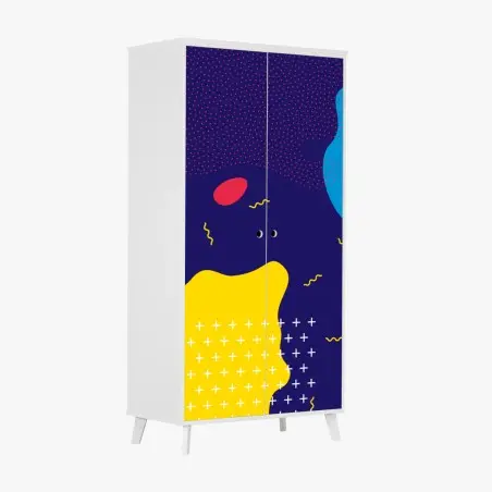 Adesivo per armadio motivo astratto pop dai colori vivaci • Wallissimo®