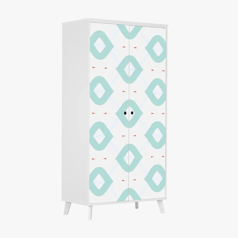 Adesivo per armadio motivo geometrico turchese stile scandinavo