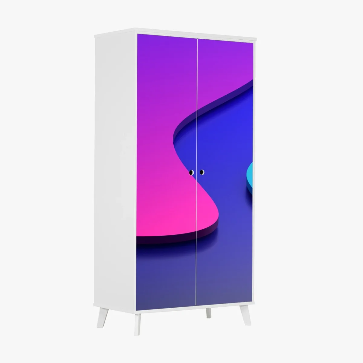 Adesivo per armadio onde cromatiche astratte • Wallissimo® Adesivo per armadio onde cromatiche astratte • Wallissimo®