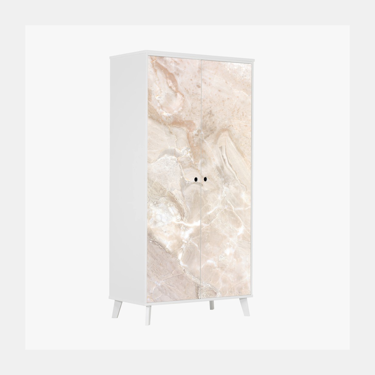 Adesivo per armadio marmo beige venato per decorazione murale • Wallissimo®