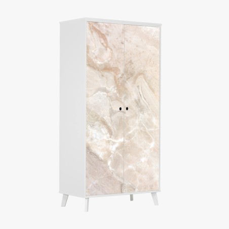 Adesivo per armadio marmo beige venato per decorazione murale • Wallissimo®