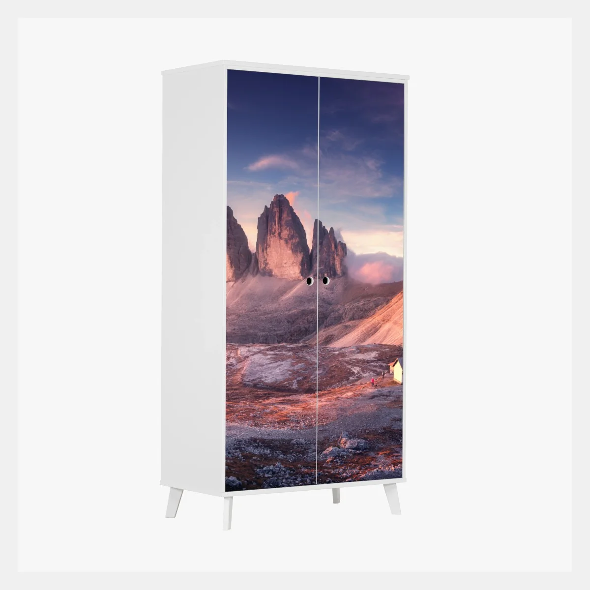 Adesivo per armadio alba sulle Tre Cime di Lavaredo • Wallissimo® Adesivo per armadio alba sulle Tre Cime di Lavaredo • Wallissimo®