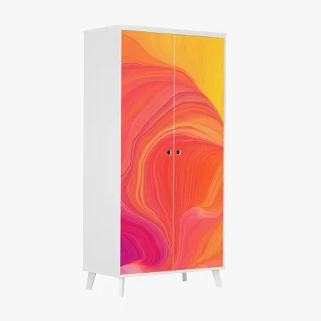Adesivo per armadio danza di colori caldi • Wallissimo®