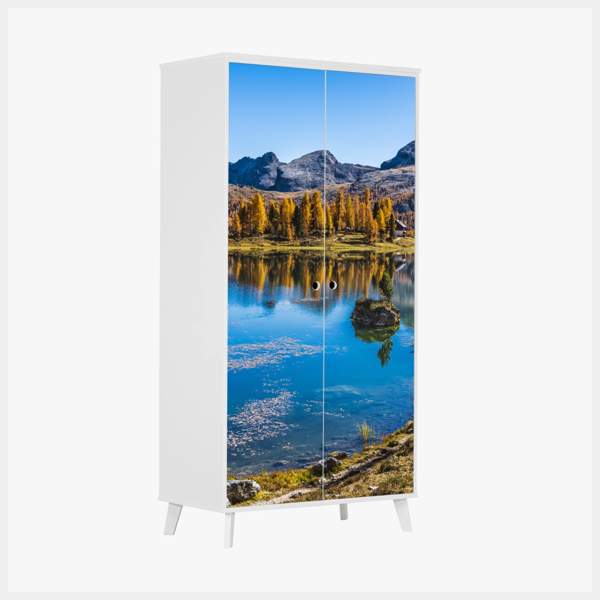 Adesivo per armadio paesaggio alpino autunnale • Wallissimo®