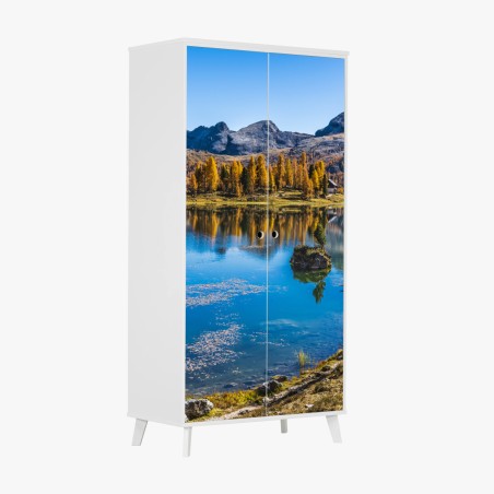 Adesivo per armadio paesaggio alpino autunnale • Wallissimo®