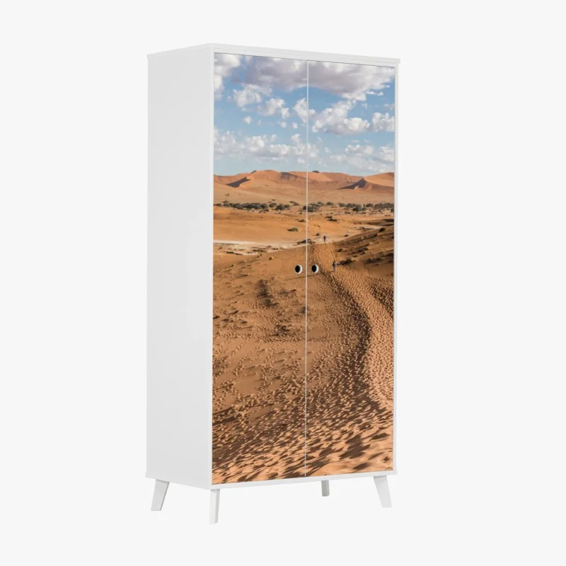 Adesivo per armadio dune dorate all'orizzonte