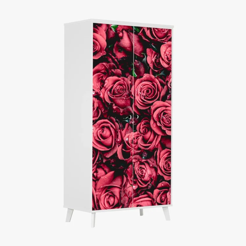 Adesivo per armadio mosaico di rose rosse