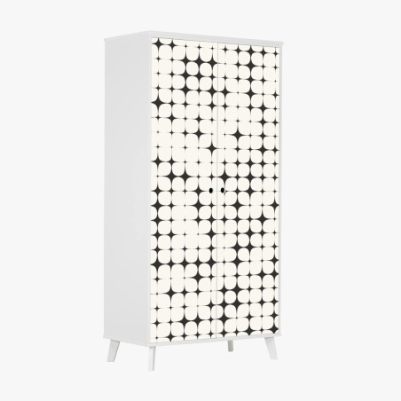 Adesivo per armadio motivo geometrico ottico monocromatico • Wallissimo®