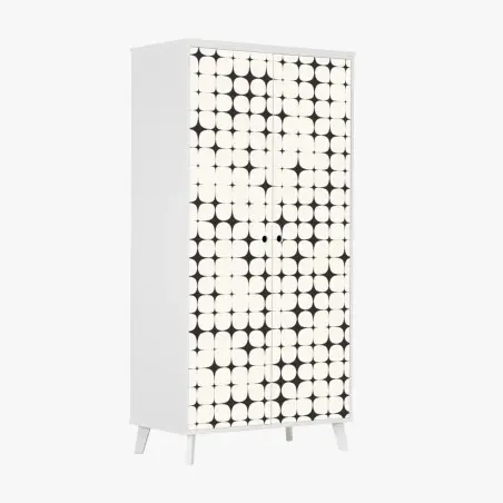 Adesivo per armadio motivo geometrico ottico monocromatico • Wallissimo®