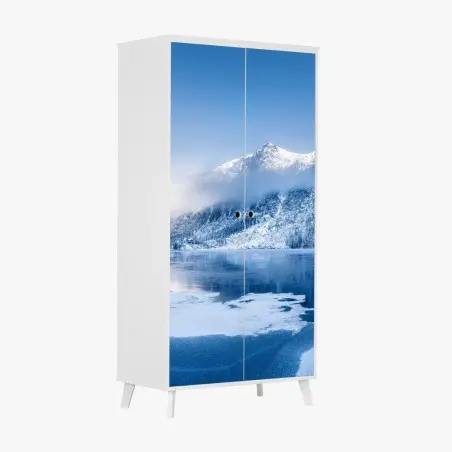 Adesivo per armadio panorama invernale sulle Alpi • Wallissimo®