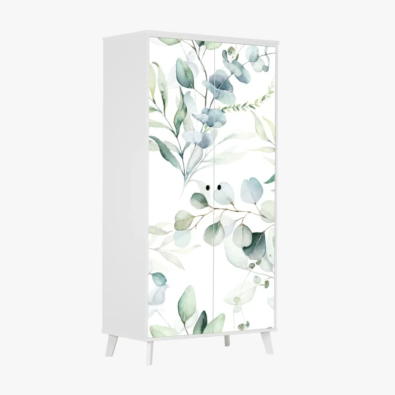 Adesivo per armadio motivo botanico di eucalipto acquerellato