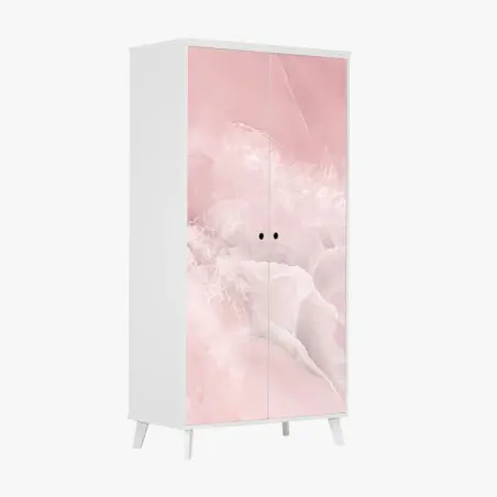 Adesivo per armadio venature di marmo rosa elegante • Wallissimo®
