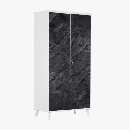 Adesivo per armadio texture rocciosa scura minimalista • Wallissimo®