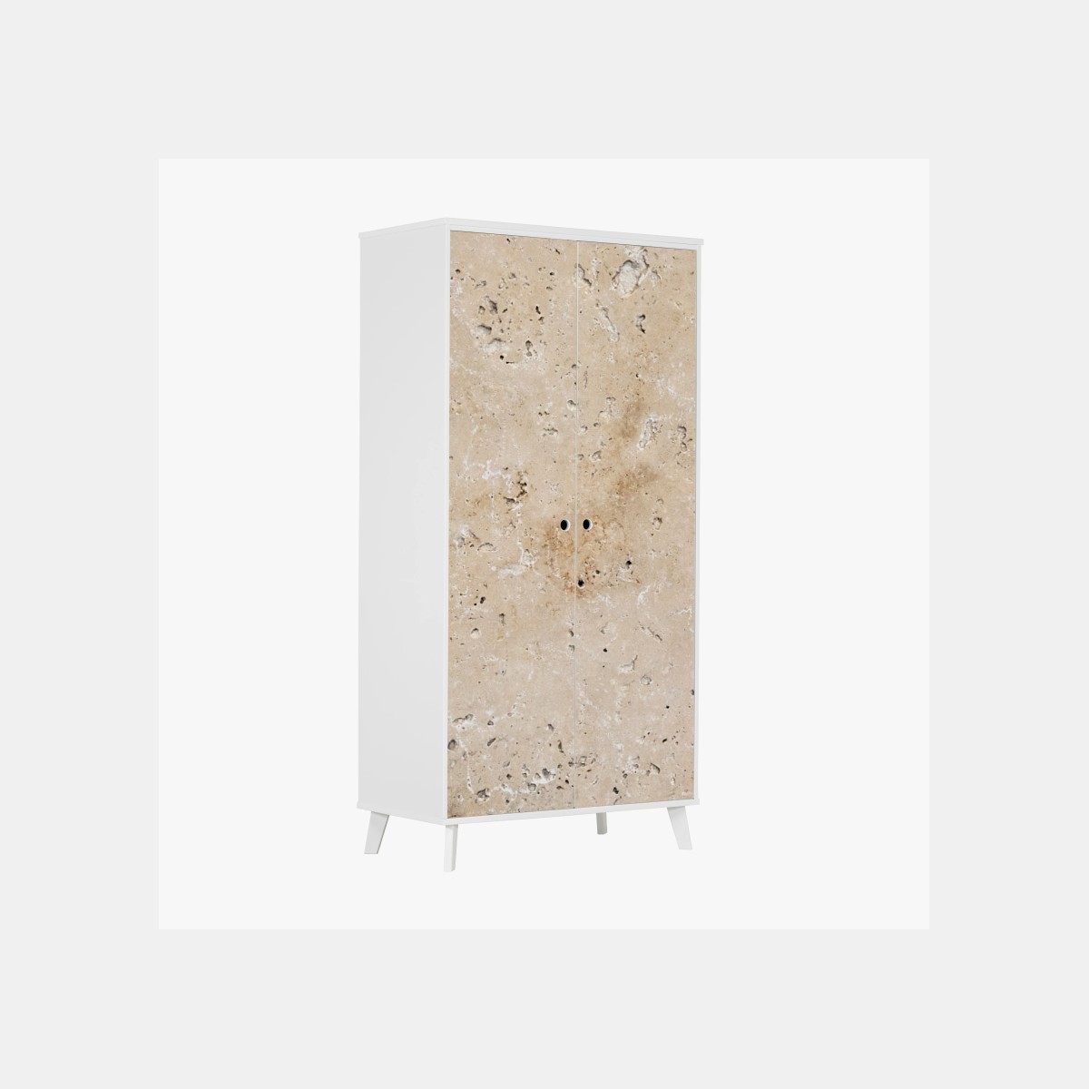 Adesivo per armadio texture di travertino beige naturale • Wallissimo®