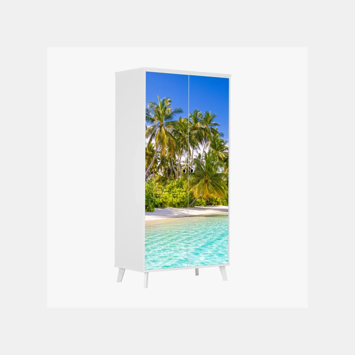 Adesivo per armadio spiaggia tropicale e acqua cristallina • Wallissimo® Adesivo per armadio spiaggia tropicale e acqua cristallina • Wallissimo®