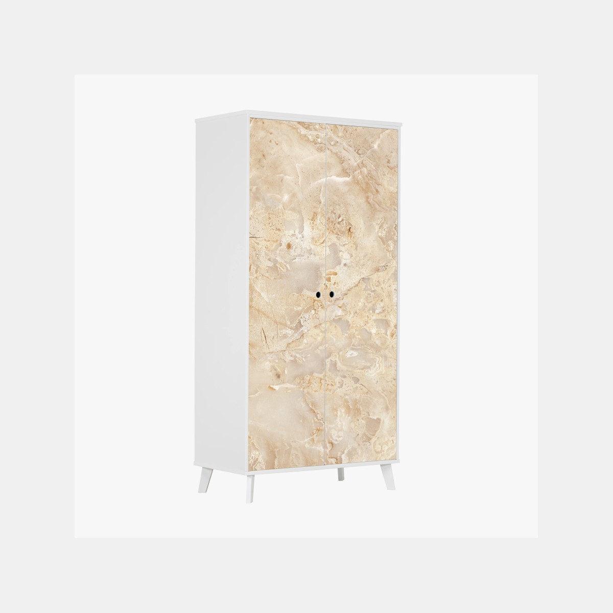 Adesivo per armadio texture marmo beige elegante • Wallissimo®