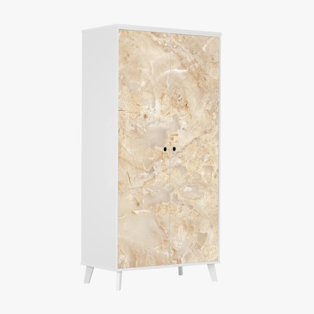 Adesivo per armadio texture marmo beige elegante • Wallissimo®