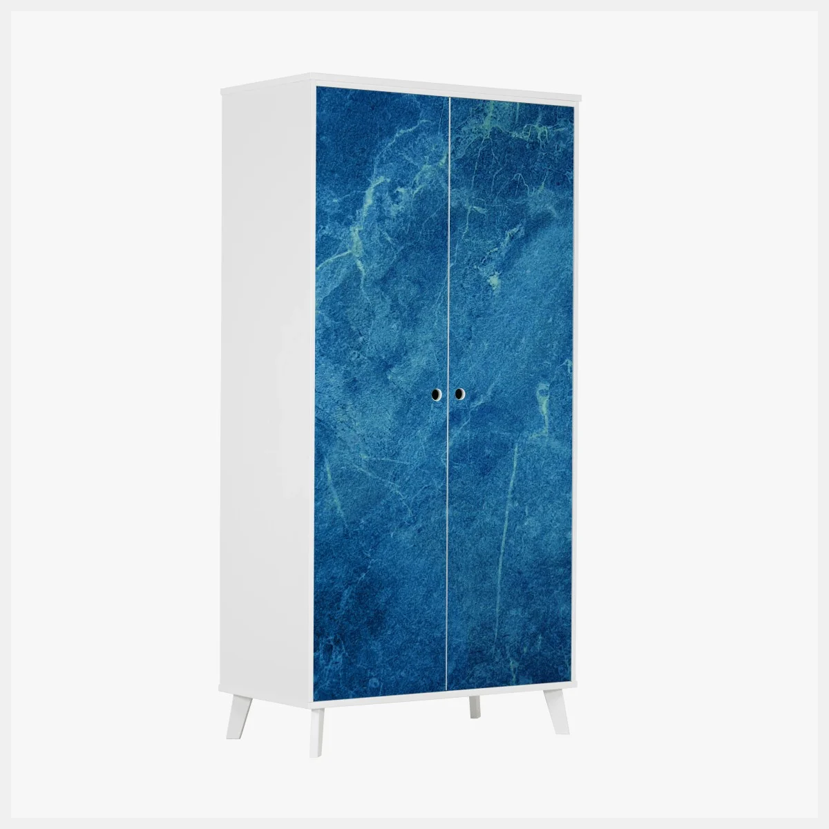 Adesivo per armadio marmo blu profondo con venature sottili • Wallissimo® Adesivo per armadio marmo blu profondo con venature sottili • Wallissimo®