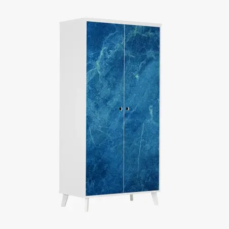 Adesivo per armadio marmo blu profondo con venature sottili • Wallissimo®