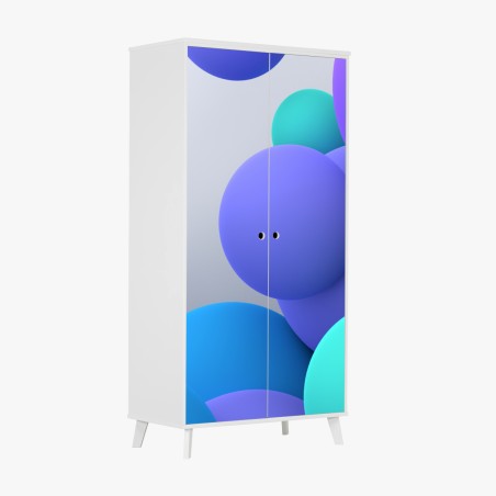 Adesivo per armadio composizione di sfere colorate in 3d • Wallissimo®