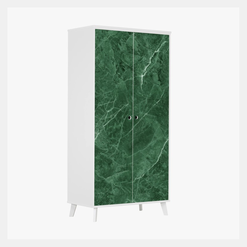 Adesivo per armadio marmo verde venato elegante
