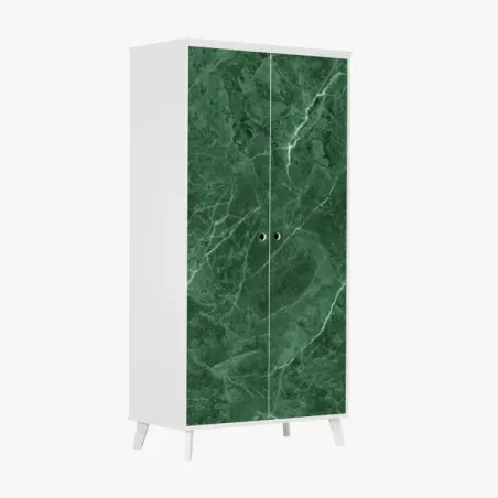 Adesivo per armadio marmo verde venato elegante • Wallissimo®