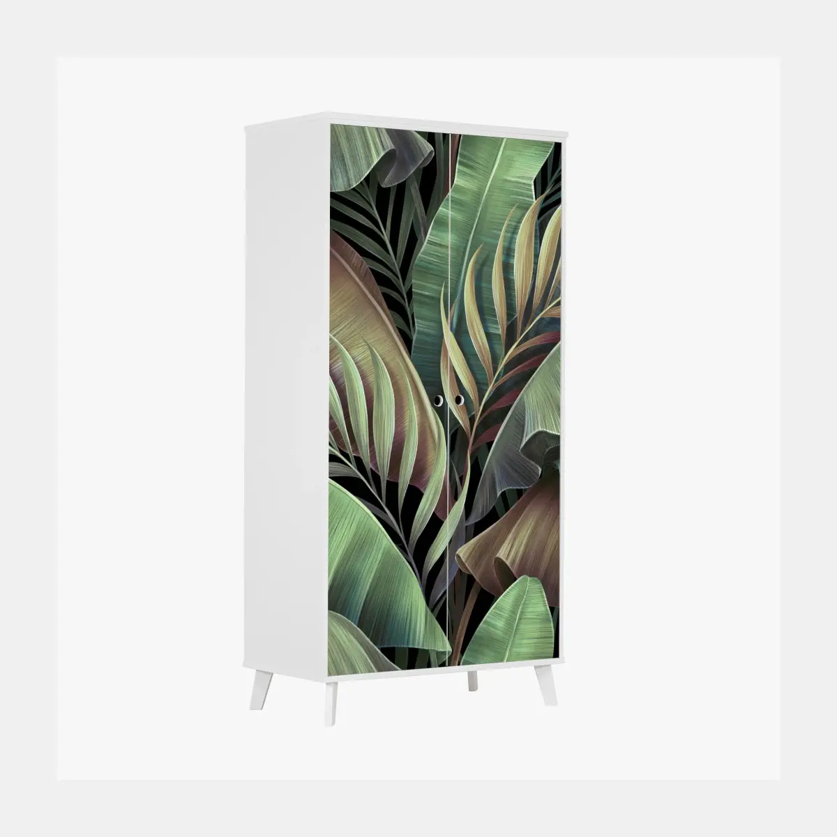 Adesivo per armadio elegante motivo di foglie tropicali verde smeraldo • Wallissimo® Adesivo per armadio elegante motivo di foglie tropicali verde smeraldo • Wallissimo®