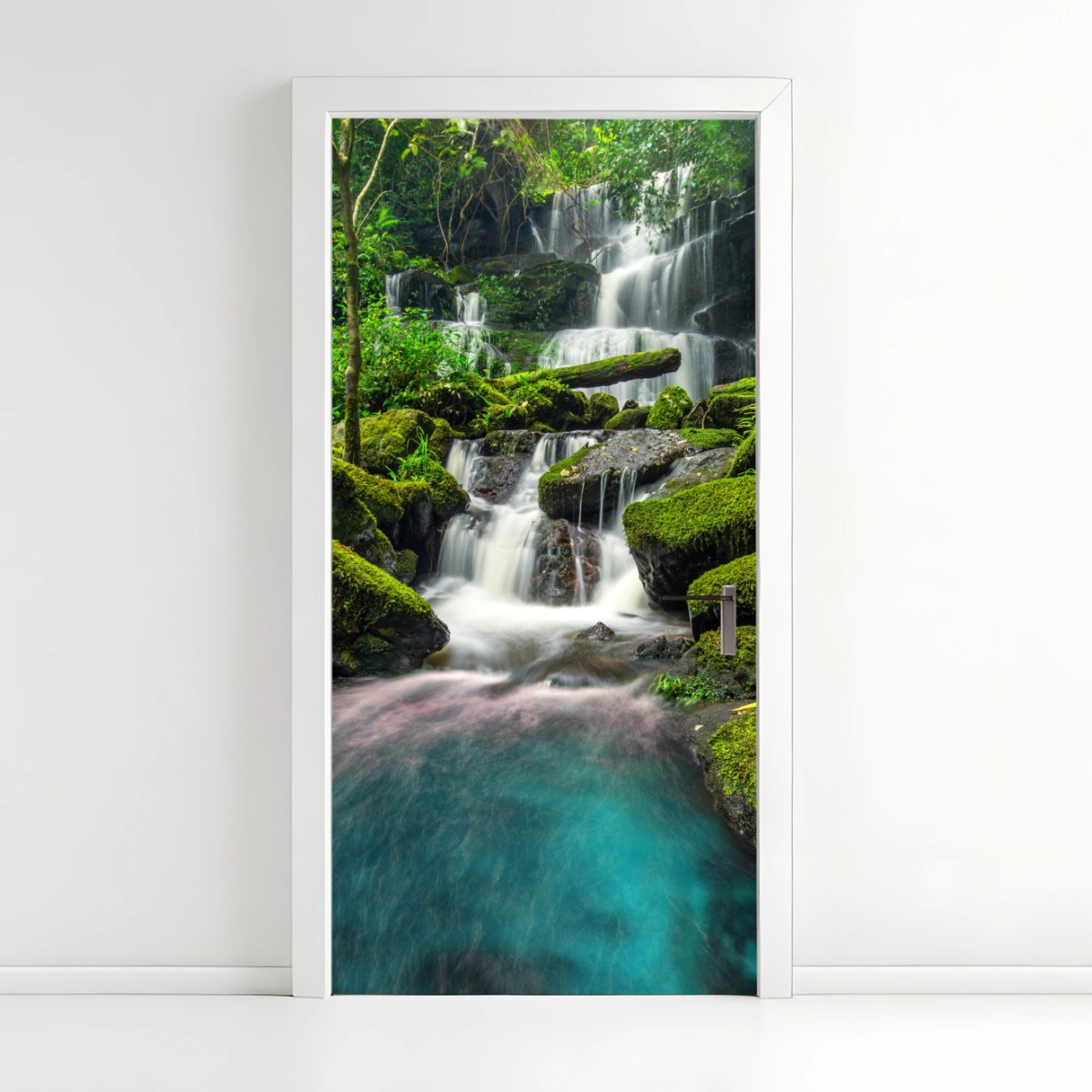 Adesivo per porta cascata incantata a Phu Tub Berk • Wallissimo®
