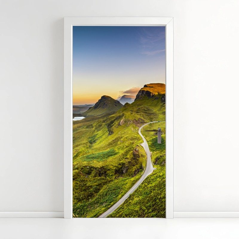 Adesivo per porta tramonto sul Quiraing, Isle of Skye
