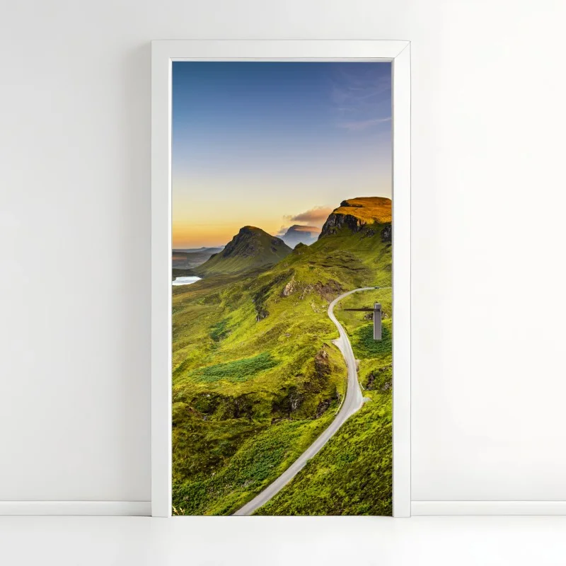 Adesivo per porta tramonto sul Quiraing, Isle of Skye