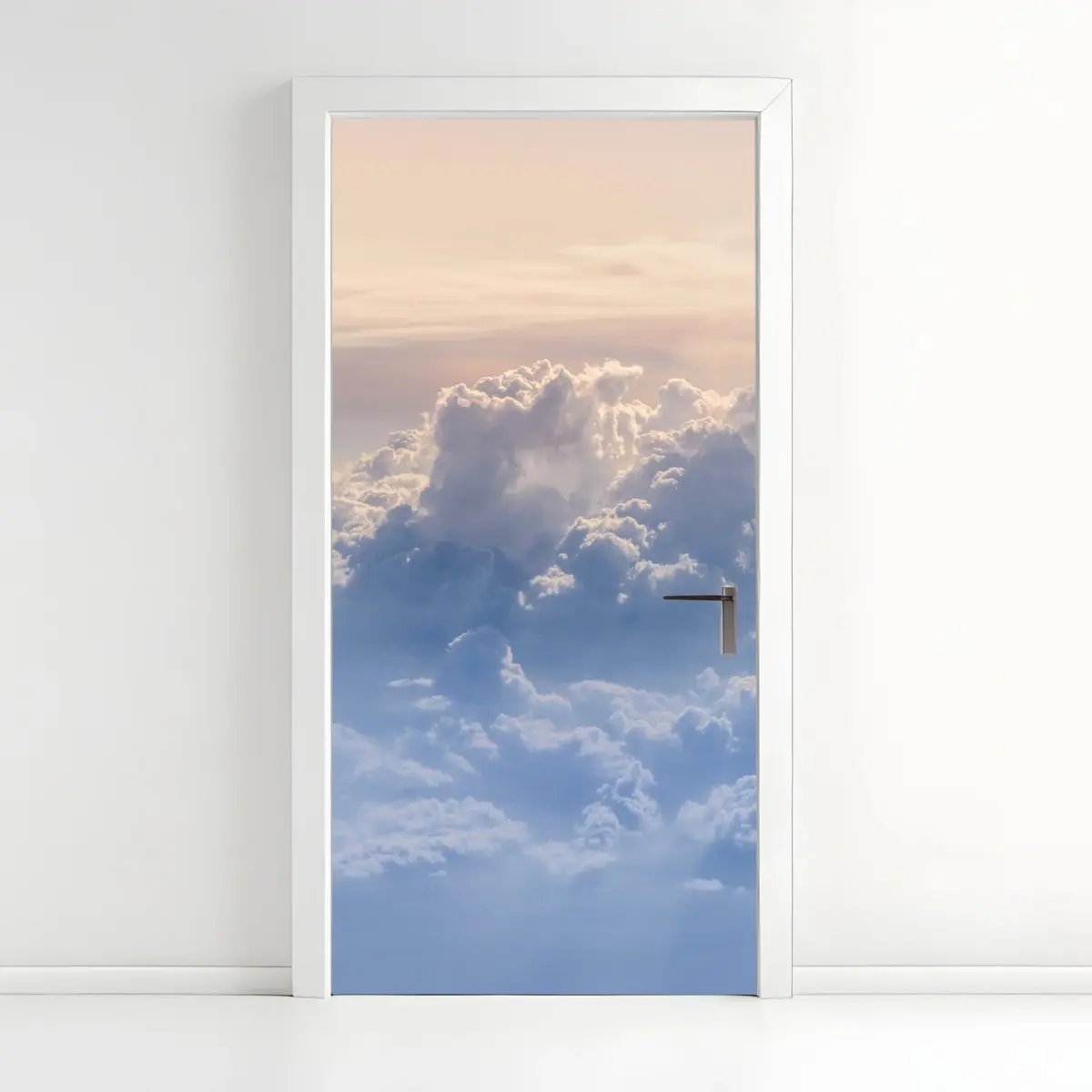 Adesivo per porta cielo di nuvole visto dall'aereo • Wallissimo®