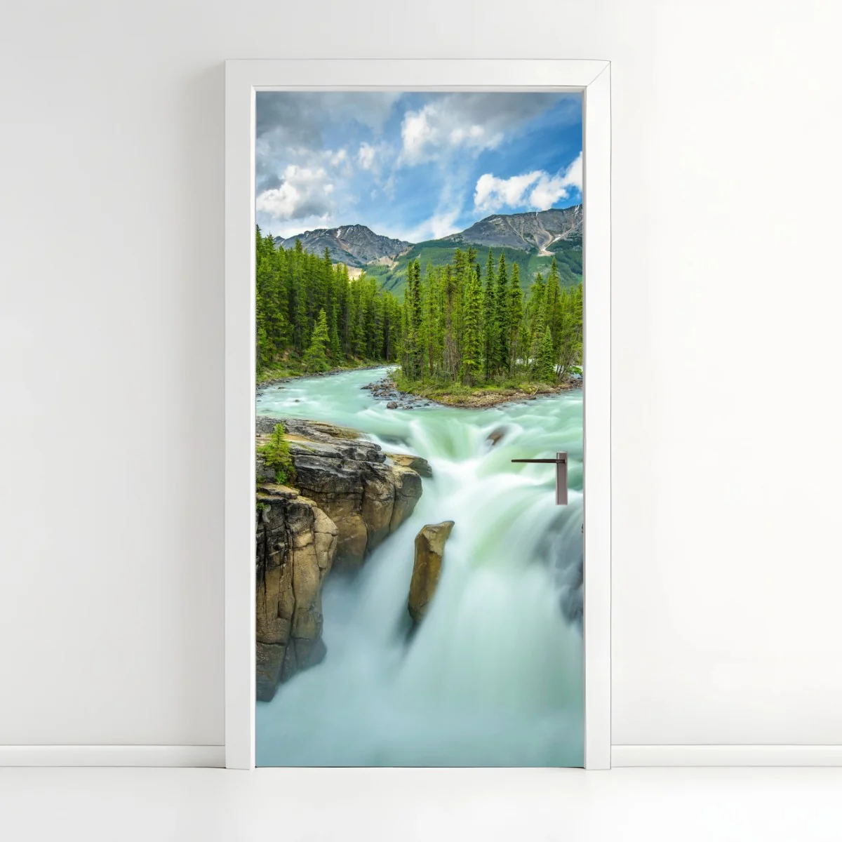Adesivo per porta cascata Sunwapta nel Jasper National Park • Wallissimo® Adesivo per porta cascata Sunwapta nel Jasper National Park • Wallissimo®