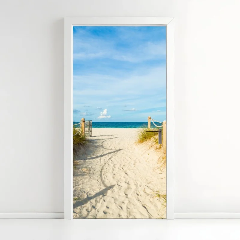 Adesivo per porta sentiero verso il mare a Miami