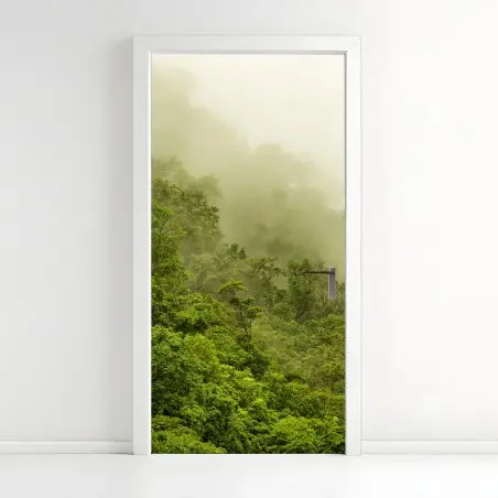 Adesivo per porta foresta pluviale nebbiosa di Cairns • Wallissimo®