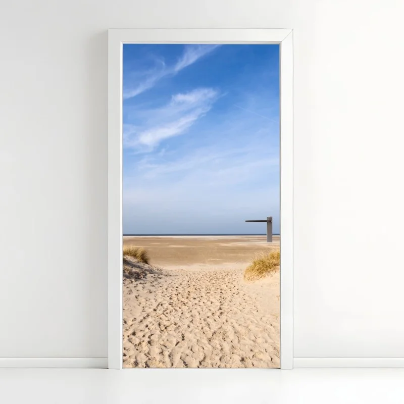 Adesivo per porta orizzonte di dune e sabbia