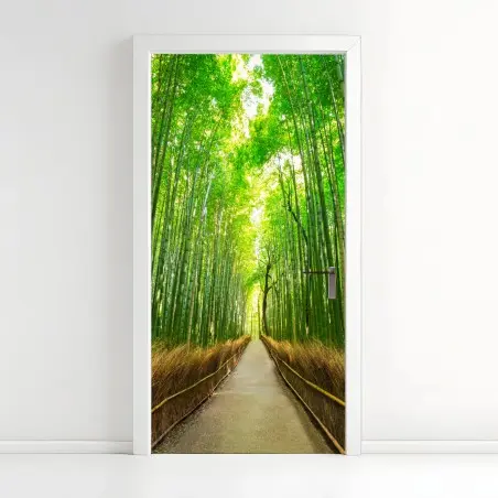 Adesivo per porta viale di bambù ad Arashiyama, Kyoto • Wallissimo®