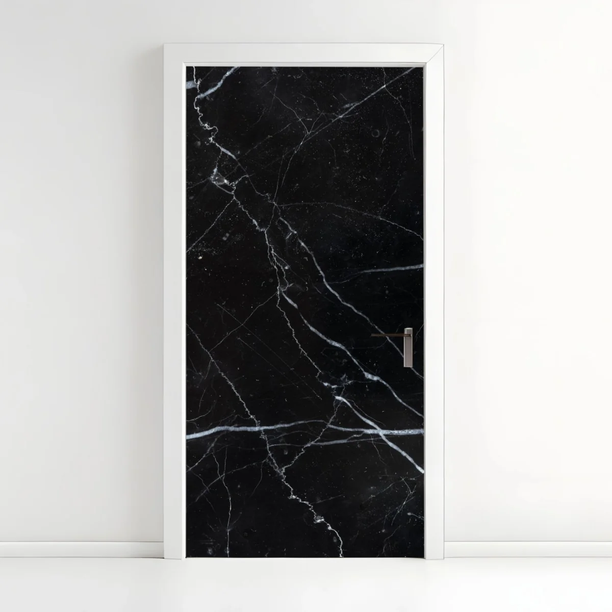Adesivo per porta marmo nero venato per pareti di design • Wallissimo® Adesivo per porta marmo nero venato per pareti di design • Wallissimo®