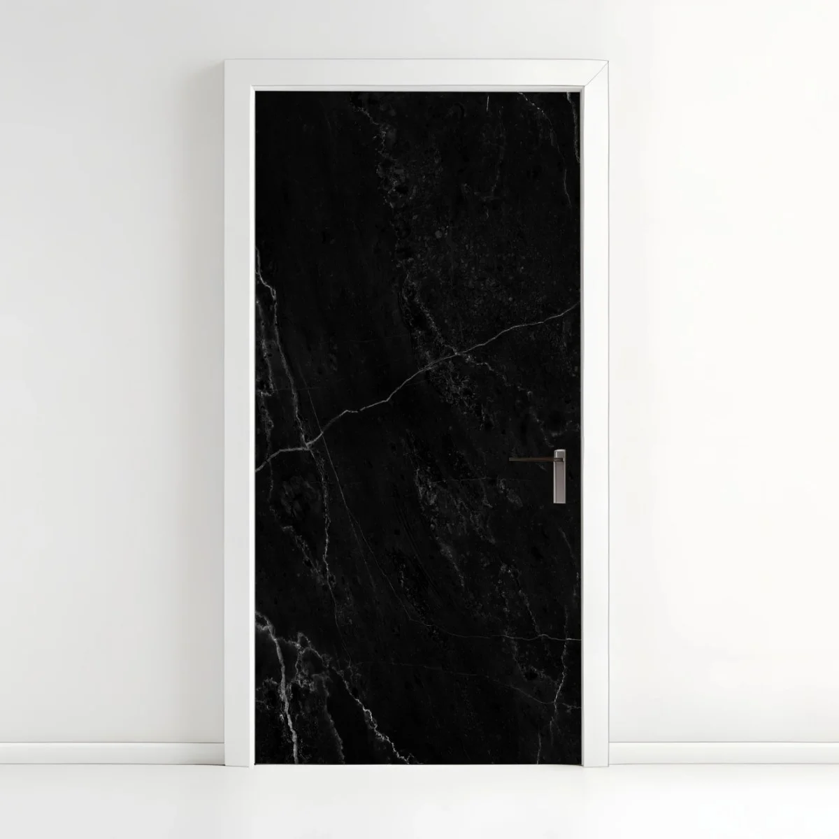 Adesivo per porta marmo nero elegante con venature bianche • Wallissimo® Adesivo per porta marmo nero elegante con venature bianche • Wallissimo®