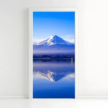 Adesivo per porta serenità del Monte Fuji all'alba • Wallissimo®